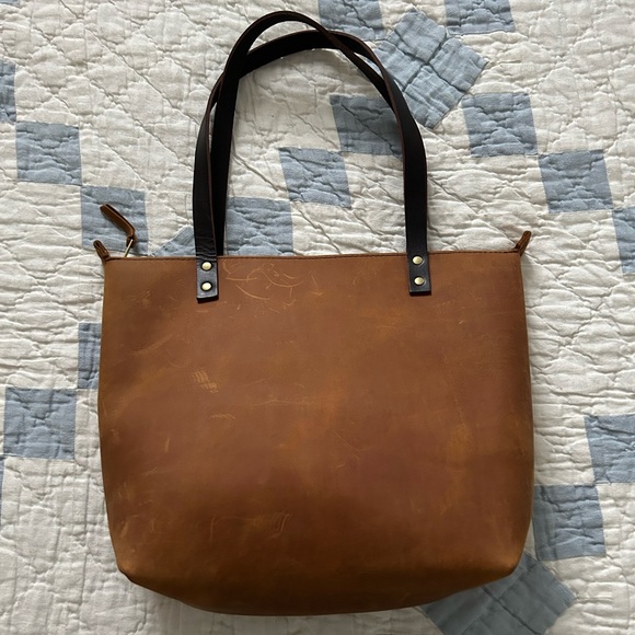 Portland Leather Zipper Tote, Medium - Picture 1 of 10